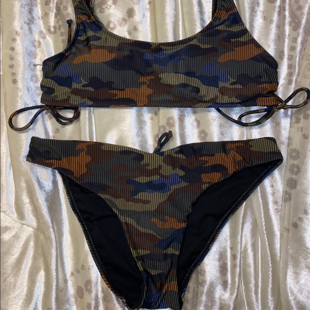 camo tie down bikini